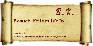 Brauch Krisztián névjegykártya